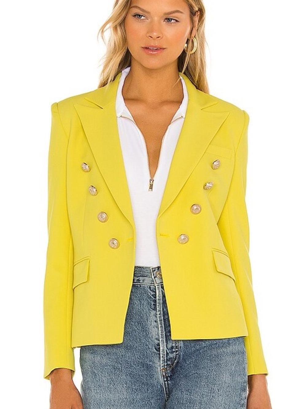 Generation Love Bright Yellow Double-Breasted Blazer